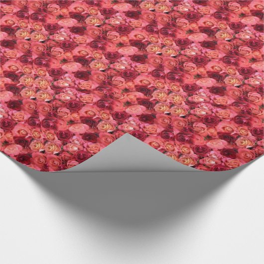 Rote Rose PINK Geschenkpapier (Ecke)
