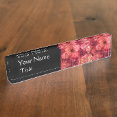 Rote Rose PINK Namensplakette (Seite)