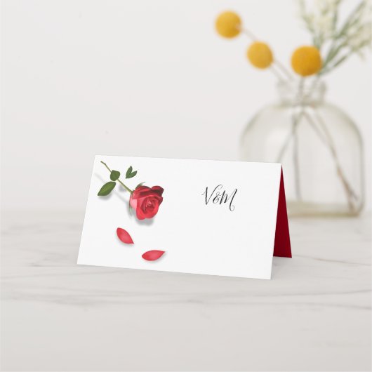 Rote Rose Platzkarte (Rückseite)
