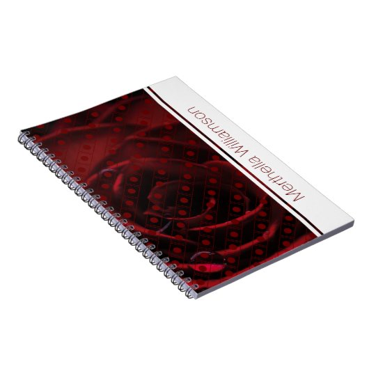 Rote Rose Polka Dot Custom Notebook Journal Notizblock (Rechte Seite)