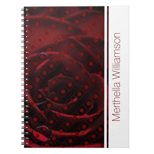 Rote Rose Polka Dot Custom Notebook Journal Notizblock (Vorderseite)