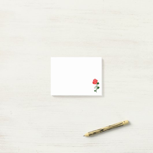 Rote Rose Post-it Klebezettel (Auf Schreibtisch)
