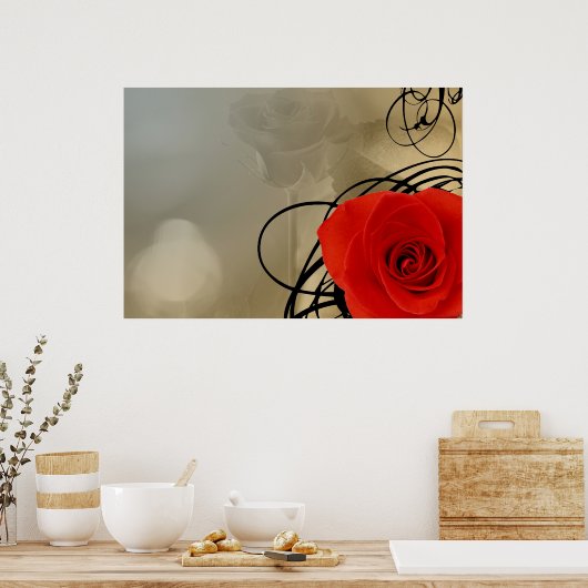 Rote Rose Poster (Küche)
