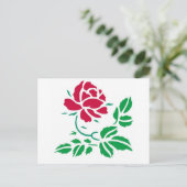 Rote Rose Postkarte (Stehend Vorderseite)