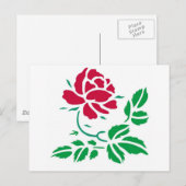 Rote Rose Postkarte (Vorne/Hinten)