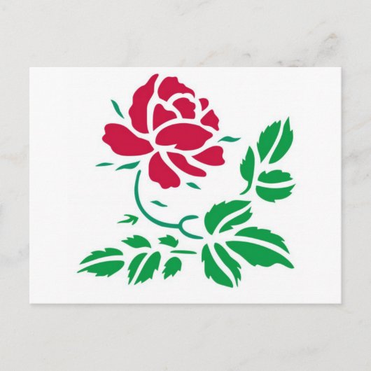 Rote Rose Postkarte (Vorderseite)