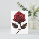 rote Rose Postkarte (Stehend Vorderseite)