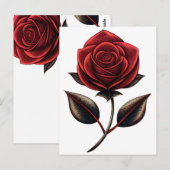 rote Rose Postkarte (Vorne/Hinten)