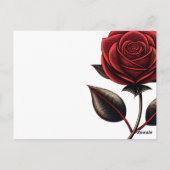 rote Rose Postkarte (Rückseite)