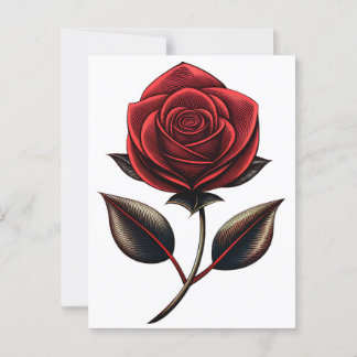 rote Rose Postkarte