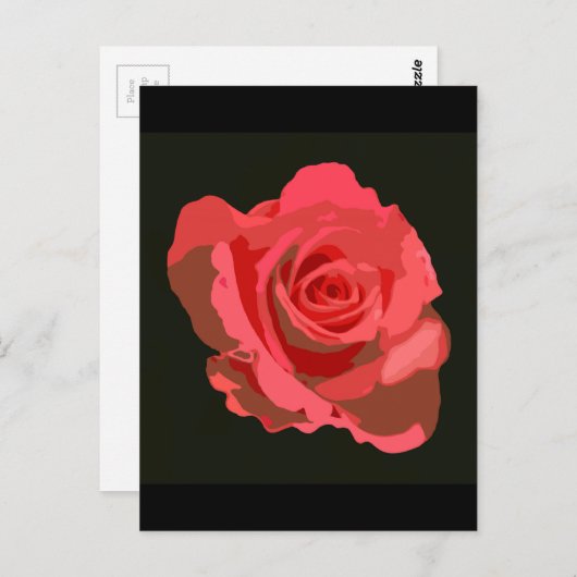 Rote Rose Postkarte (Vorne/Hinten)