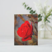 Rote Rose Postkarte (Stehend Vorderseite)