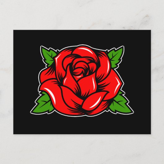 Rote Rose Postkarte (Vorderseite)