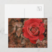 rote Rose [Postkarte] Postkarte (Vorne/Hinten)