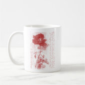 Rote Rose Postkartendesign Kaffeetasse (Links)