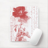 Rote Rose Postkartendesign Mousepad (Mit Mouse)