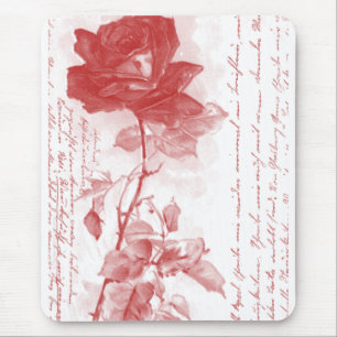 Rote Rose Postkartendesign Mousepad