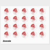 Rote Rose Postkartendesign Runder Aufkleber (Blatt)