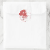 Rote Rose Postkartendesign Runder Aufkleber (Tasche)