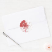 Rote Rose Postkartendesign Runder Aufkleber (Umschlag)