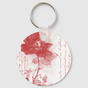 Rote Rose Postkartendesign Schlüsselanhänger