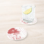 Rote Rose Postkartendesign Untersetzer (Seite)