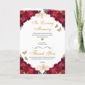 Rote Rose Princess Tiara Quinceanera Programm (Rückseite)