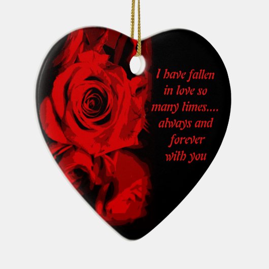 Rote Rose Print Valentine Keepake Ornament (Rechts)