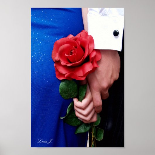 Rote Rose Prom Leinwand oder Poster (Vorne)