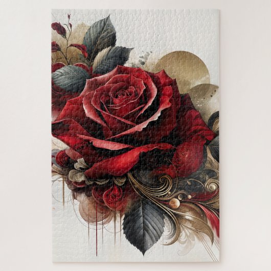 Rote Rose Puzzle (Vertikal)