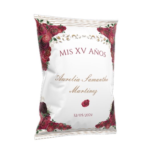 Rote Rose Quinceañera Chip Bag Wrapper Flyer