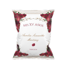 Rote Rose Quinceañera Chip Bag Wrapper Flyer