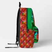 Rote Rose Raindrops Blume Abstrakt Personalisiert Bedruckter Rucksack (Links)