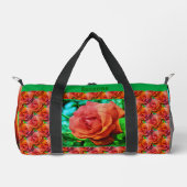 Rote Rose Raindrops Blume Abstrakt Personalisiert Duffle Bag (Vorderseite)