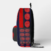 Rote Rose Raindrops Blumenkohl Abstrakt Personalis Bedruckter Rucksack (Rechts)