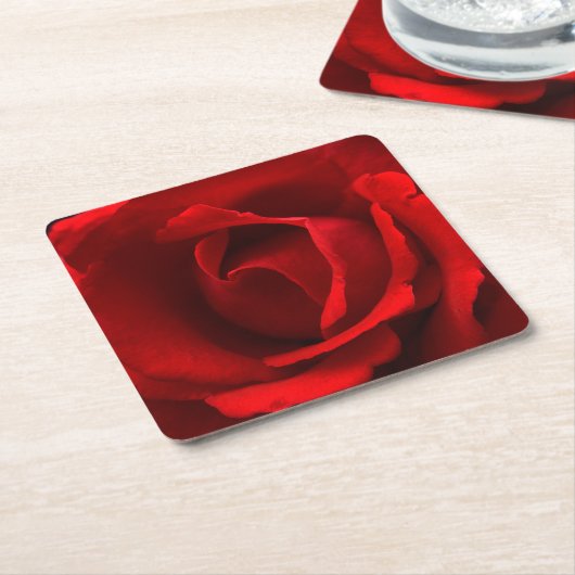 Rote Rose Rechteckiger Pappuntersetzer (angewinkelt)