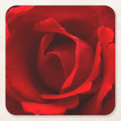 Rote Rose Rechteckiger Pappuntersetzer (Vorderseite)