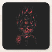 rote Rose Rechteckiger Pappuntersetzer (Vorderseite)