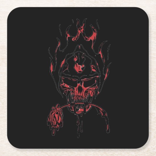 rote Rose Rechteckiger Pappuntersetzer (Vorderseite)