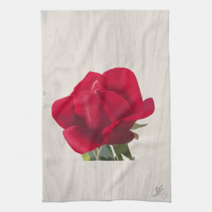 Rote Rose - Red rose  Geschirrtuch