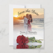 Rote Rose Reflections Wedding Save the Date Foto Magneteinladung (Vorderseite)