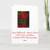 Rote Rose reflektiert - Frohe Weihnachten (Rückseite)