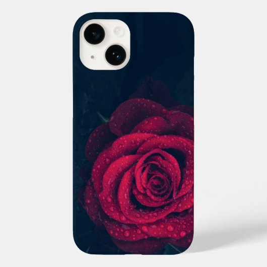 Rote Rose, Regentropfen Case-Mate iPhone Hülle (Rückseite)