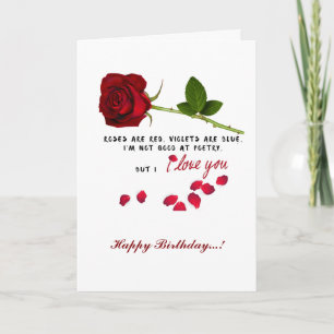Rote Rose Romantik I Liebe Sie Geburtskarte