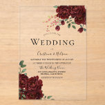 Rote Rose Romantische Blumenhochzeit Acryleinladungen<br><div class="desc">Rote Rose Romantische Hochzeitskunst Akryllische Einladungen Siehe dazu passende Kollektion im Laden</div>