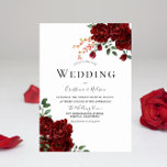 Rote Rose Romantische Blumenhochzeit Einladung<br><div class="desc">Rote Rose Romantische Blumenhochzeit Einladung Siehe dazu passende Kollektion im Geschäft</div>