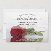 Rote Rose Romantische Chic Hochzeit Probe & Abende Einladung (Vorderseite)