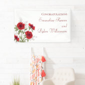 Rote Rose Romantische Hochzeit Banner (Insitu)