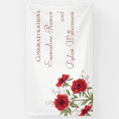 Rote Rose Romantische Hochzeit Banner (Vertikal)