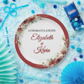 Rote Rose Romantische Hochzeit Pappteller (Party)